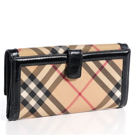 Burberry Nova Check Trifold Wallet With Snap Closure